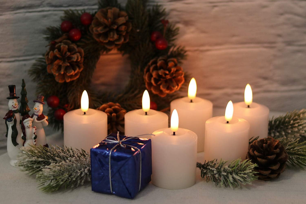 6 Pack Flameless LED Votive Candles Battery Operated with 6H Timer