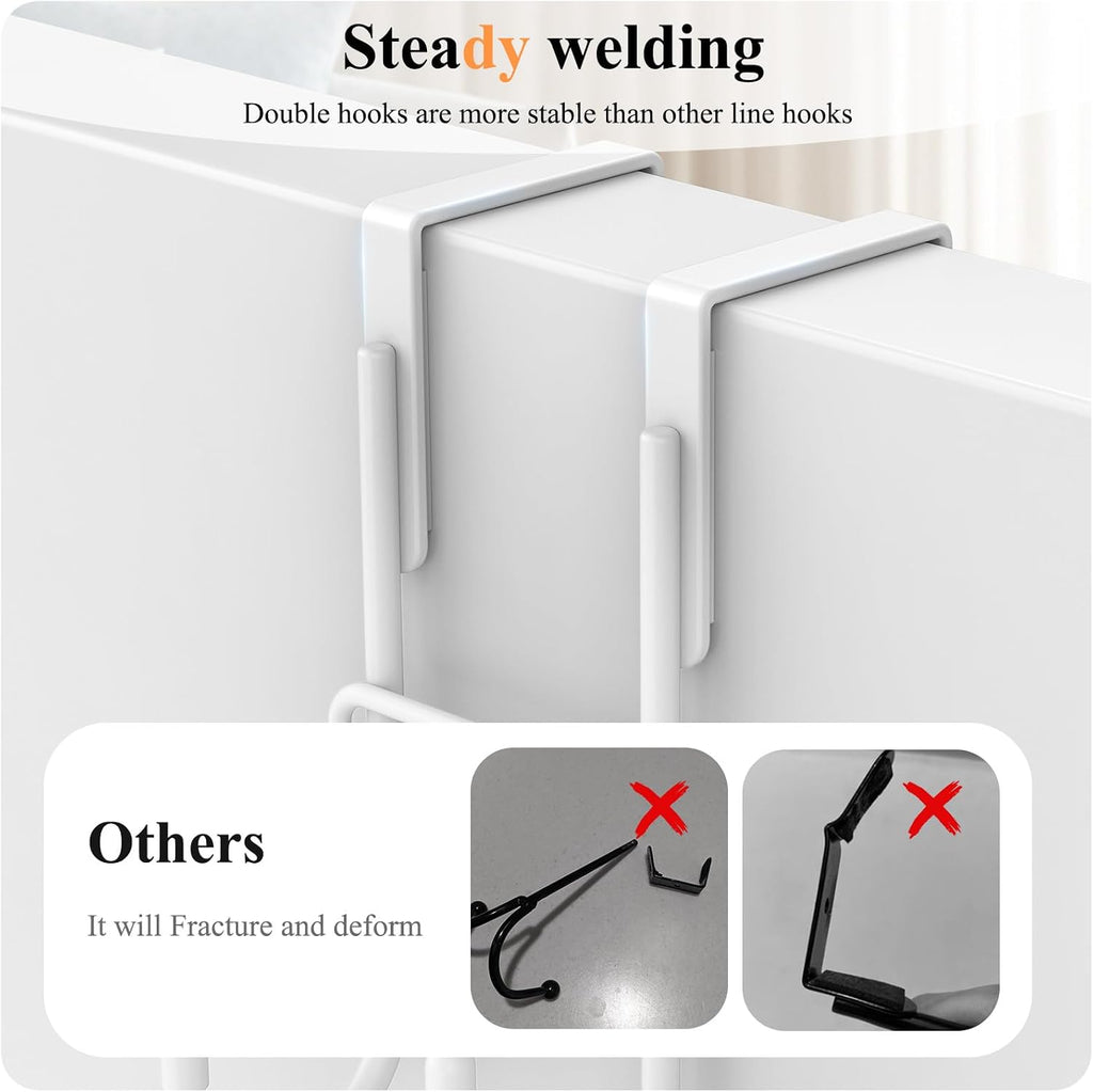 FYY Over the Door Hooks, 2 Pack Heavy Duty Double Hanger, Fits 1.5 in Door