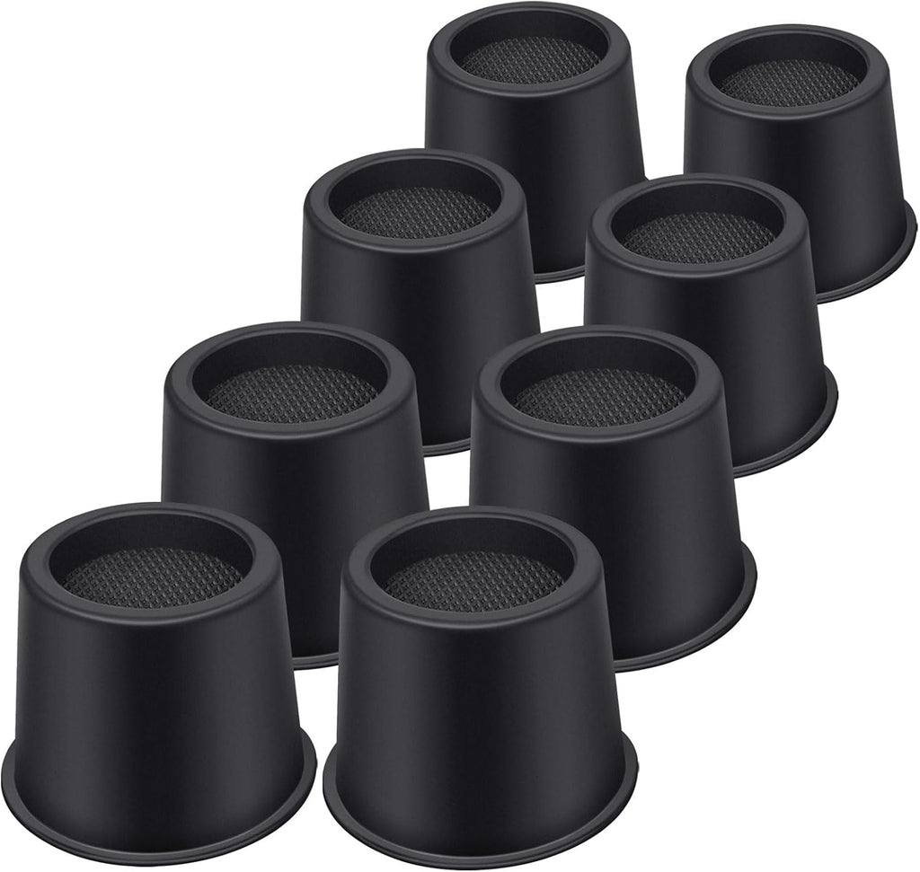 ANNKUT Bed Risers 4 Inch Heavy Duty, Round Furniture Risers for Bed Desk Table Sofa Couch，Bed Lifts Risers, Support up to 3300 Lbs(8 Pack Black)
