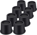 ANNKUT Bed Risers 4 Inch Heavy Duty, Round Furniture Risers for Bed Desk Table Sofa Couch，Bed Lifts Risers, Support up to 3300 Lbs(8 Pack Black)