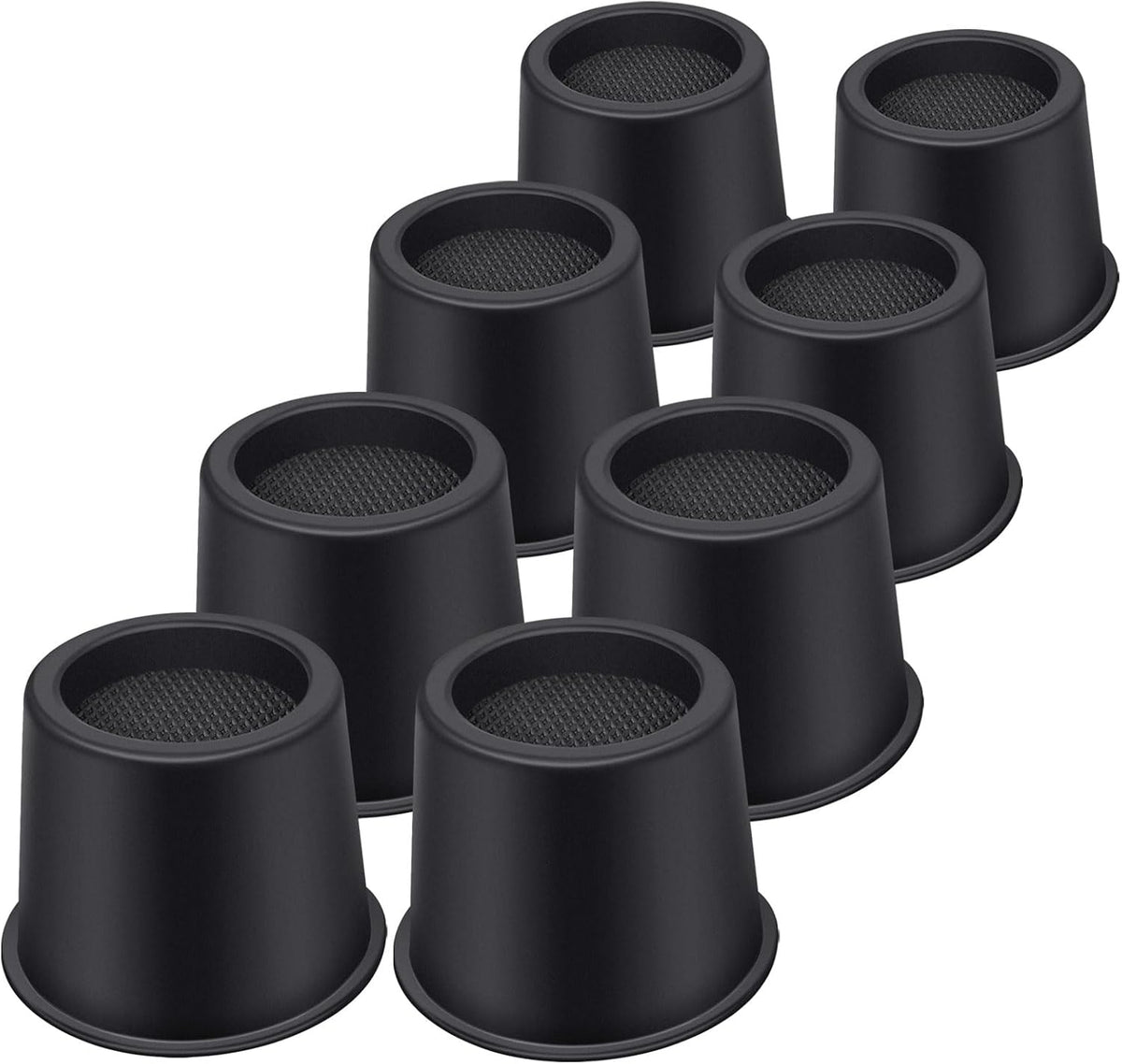 ANNKUT Bed Risers 4 Inch Heavy Duty, Round Furniture Risers for Bed Desk Table Sofa Couch，Bed Lifts Risers, Support up to 3300 Lbs(8 Pack Black)