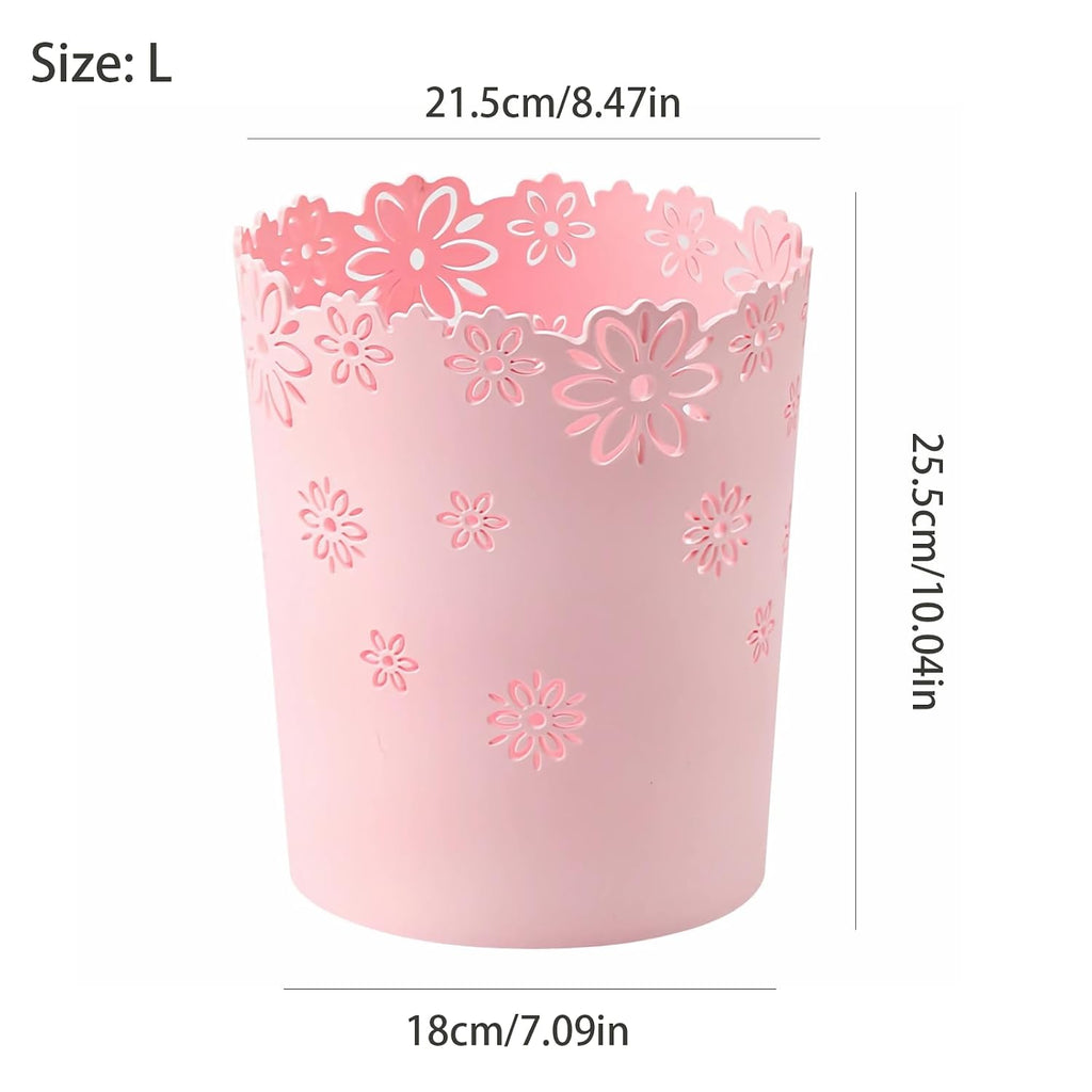Small Pink Trash Can Wastebasket 2.6 Gallon Bathroom Garbage Can