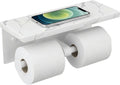 FORIOUS Double Marble Toilet Paper Holder with Phone Shelf, Commercial