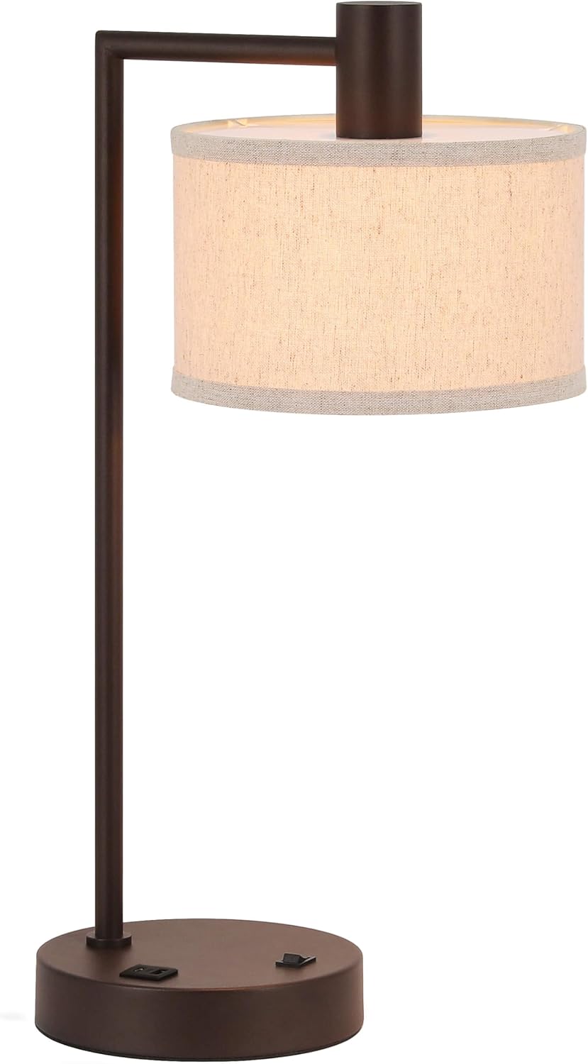 XiNBEi Lighting Table Lamp USB Desk Lamp for Living Room, Dark Bronze