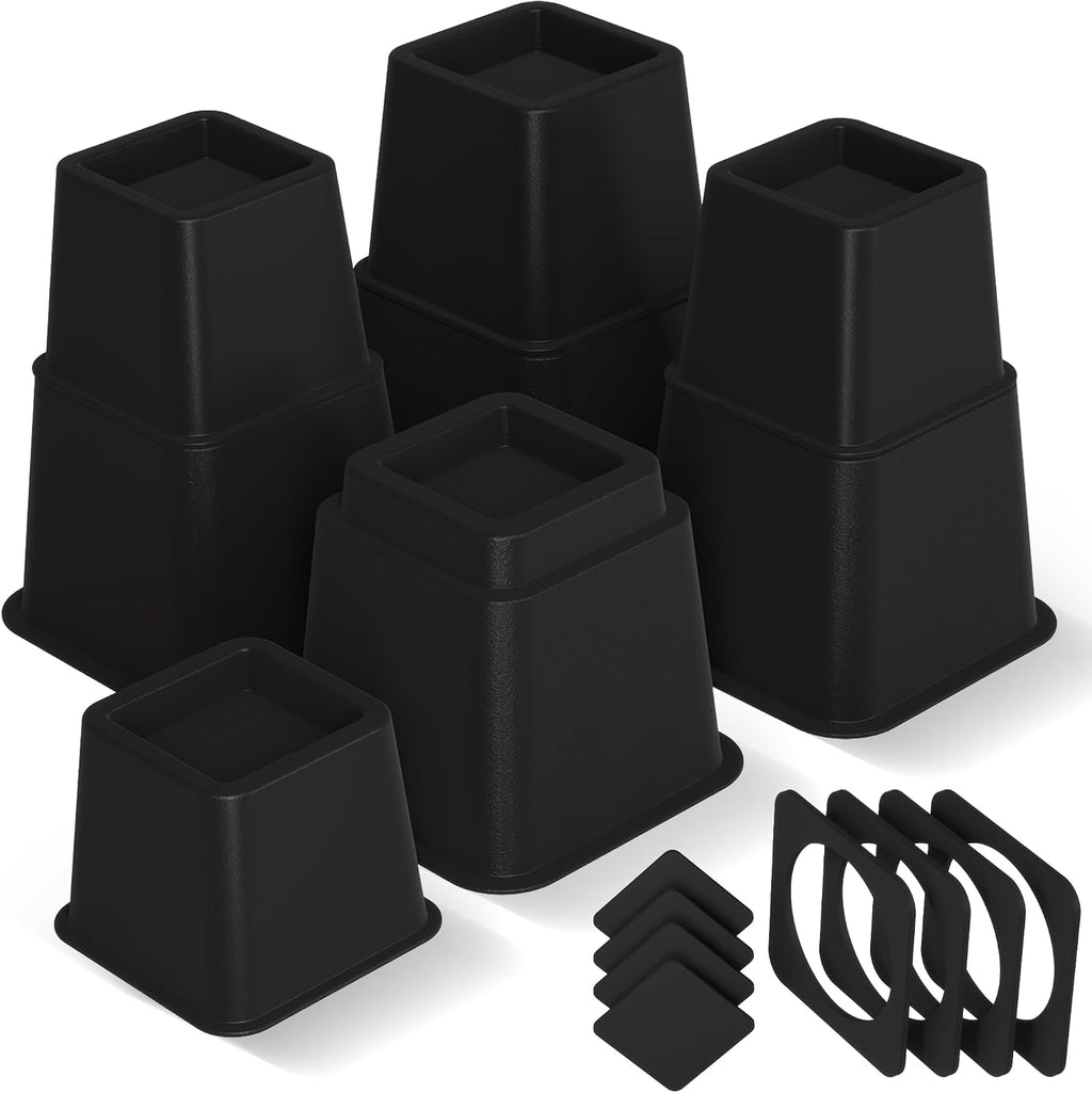 Utopia Bedding Adjustable Bed Risers 3 & 5 Inch, Black, 36-Pack