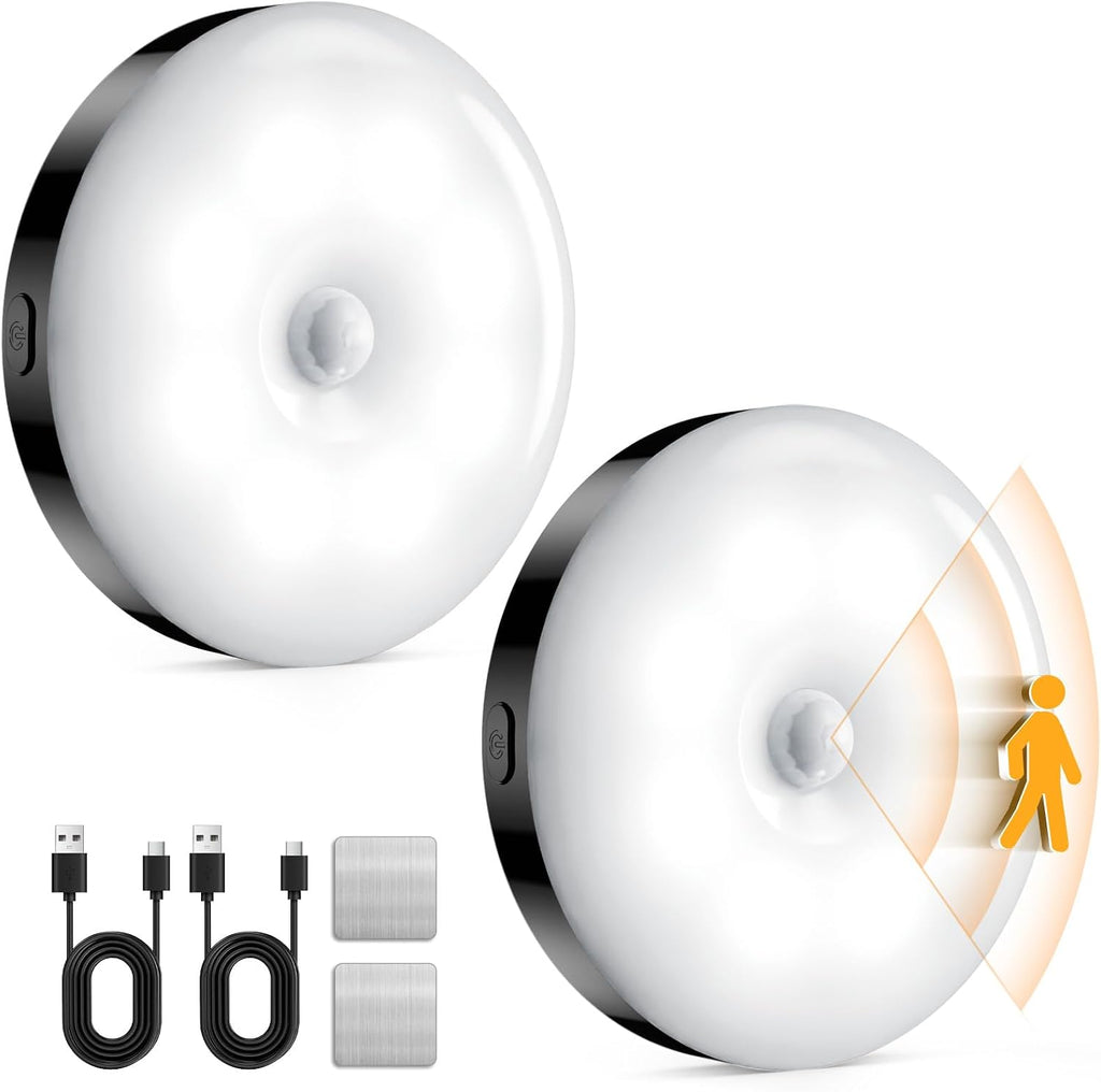 Motion Sensor Night Light Rechargeable, White Light