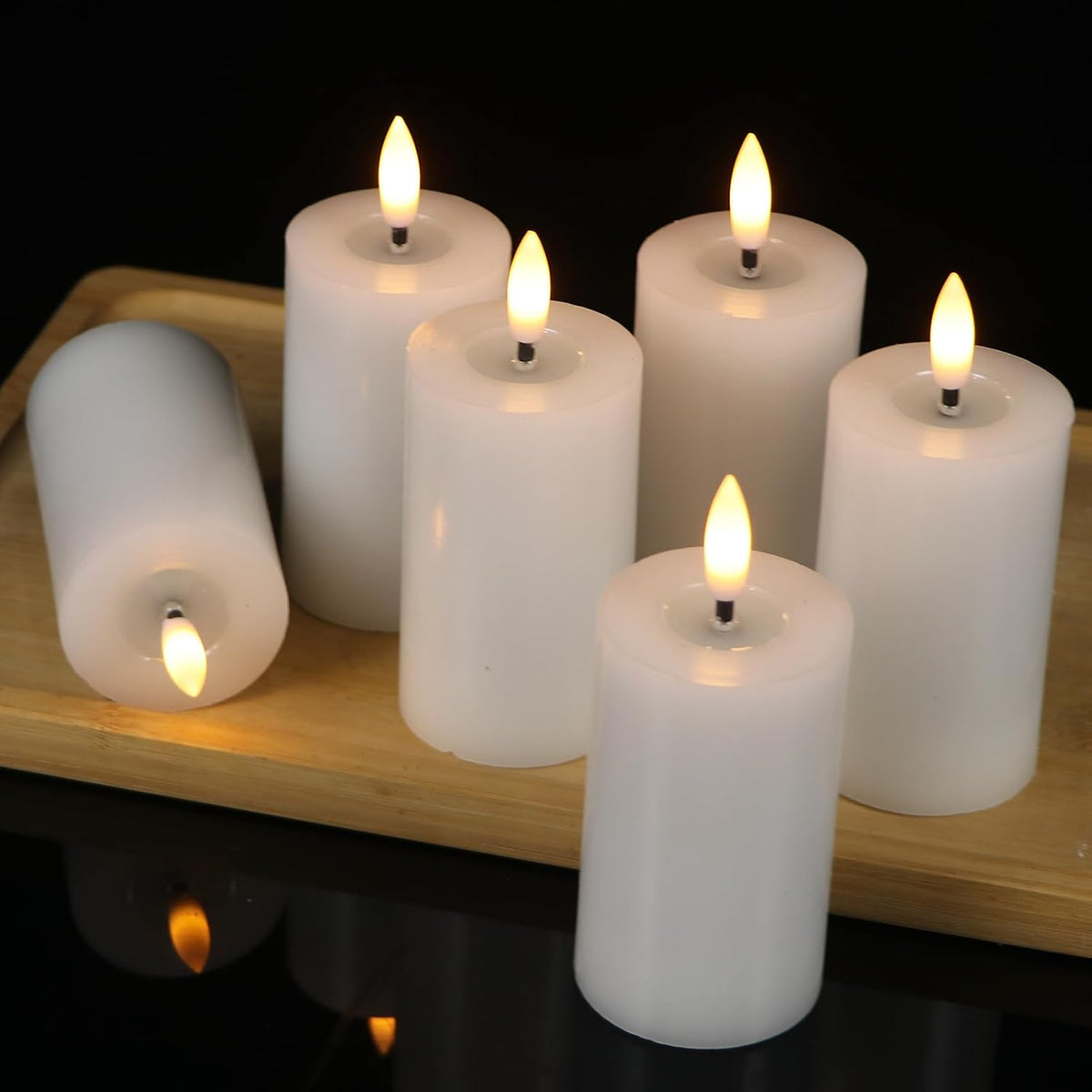 Votive Flameless LED Candles Battery Operated with Remote Timer, White