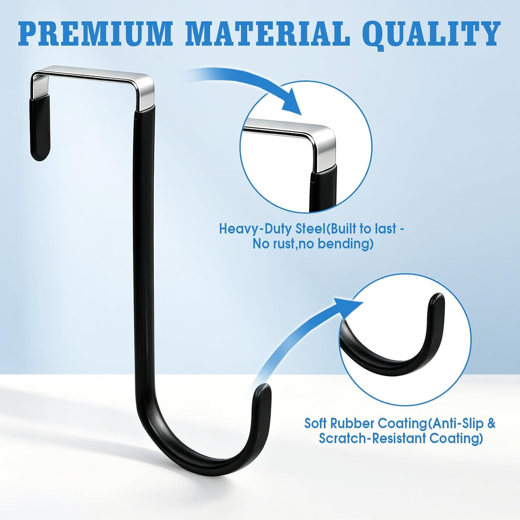 Over Door Hooks 3PCS, Heavy Duty 25LB, Fits 1.57" Thick Doors