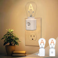 Plug-in LED Night Light with Motion Sensor, Dimmable 2200K Warm, A-Type Nightlight with Adjustable Brightness, 2-Pack