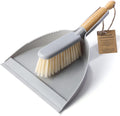 Small Dustpan and Brush Set - Mini Broom with Dustpan Set, Handheld Broom and Dust Pan Combo Set for Home, Pet Care, Car, 14 x 8.7 inch, Grey