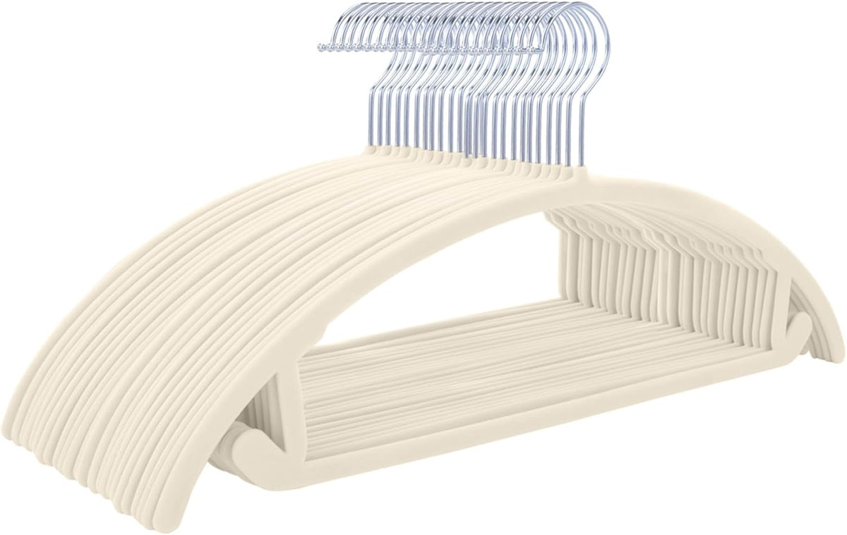MIZGI Velvet Hangers 60 Pack, Patented Rounded Shoulder Sweater Hangers