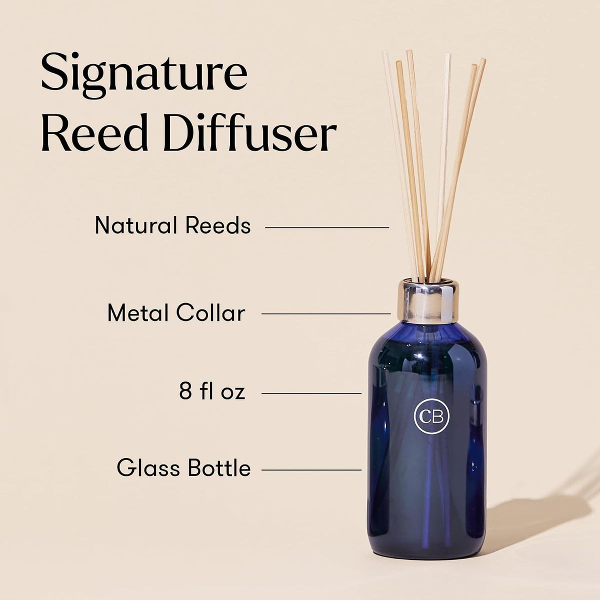 Capri Blue Aloha Orchid Reed Diffuser Set, Includes Sticks, Fragrance Oil, and Glass Bottle, Scented Room Fresheners,Cobalt Color (8 Fl Oz)