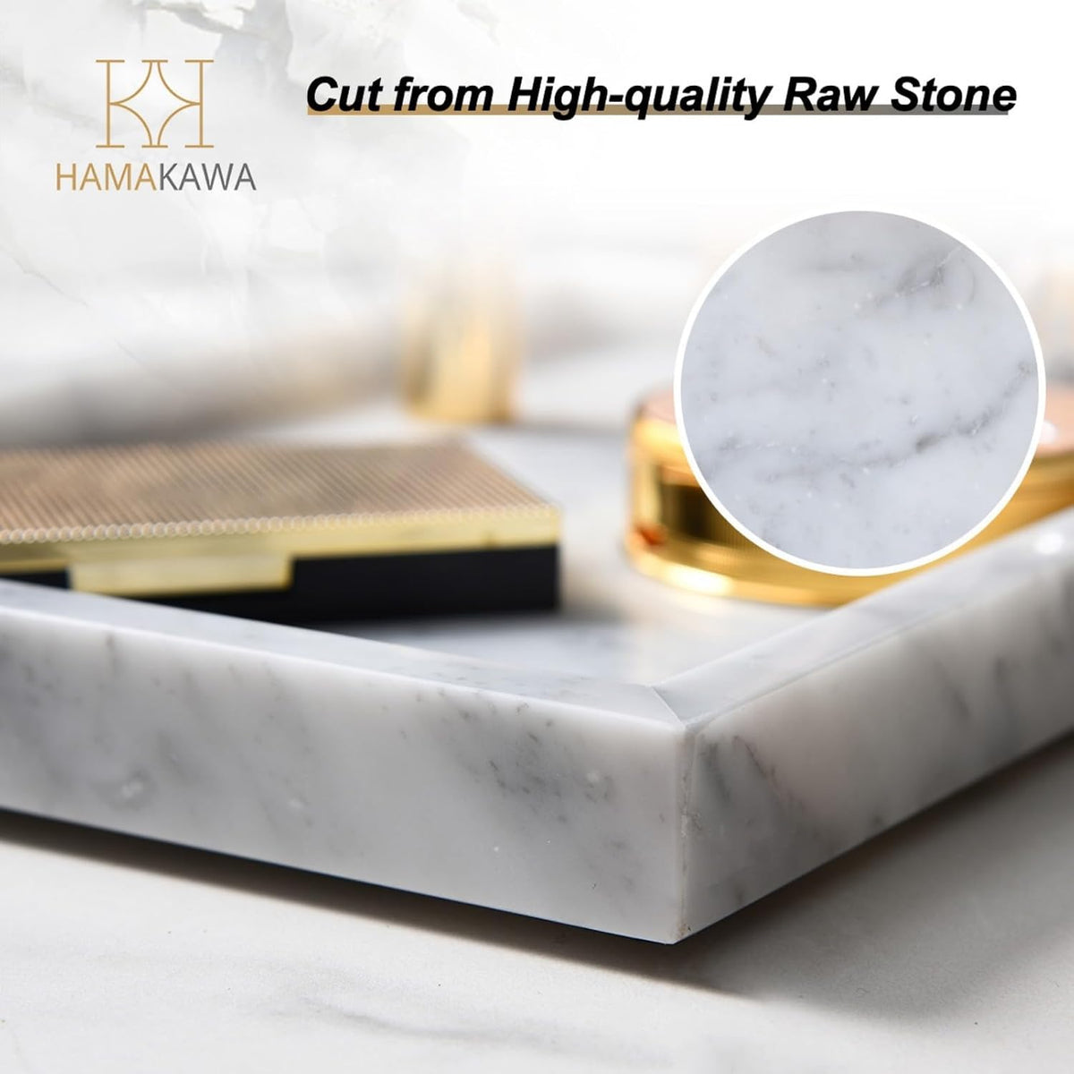 Italian White Marble Vanity Tray，Real Natural Bathroom Tray