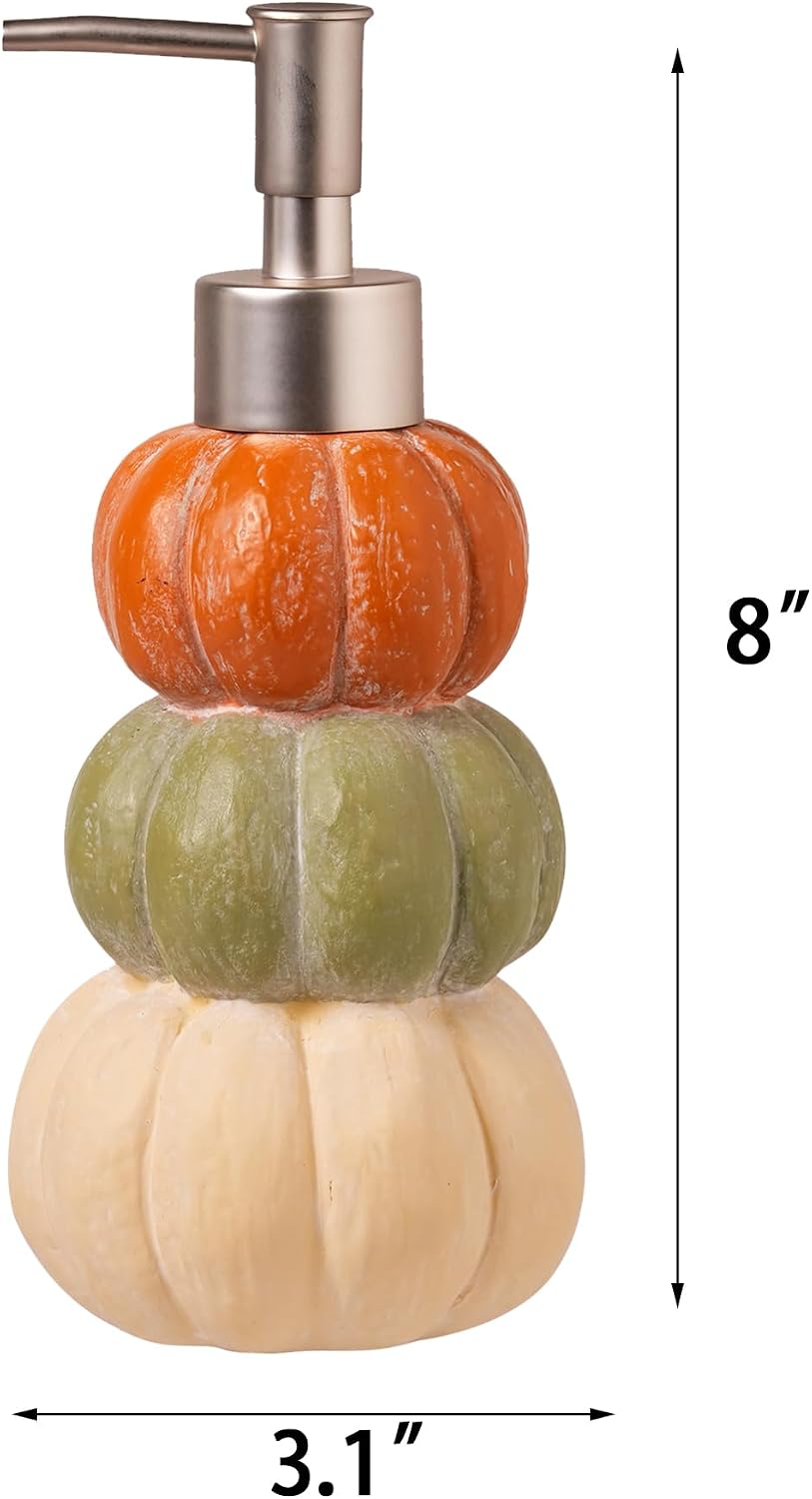 Fall Stacked Pumpkins Hand Soap Lotion Liquid Dispenser Bathroom