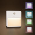 LED Night Light with Motion & Dusk Sensor, 2-Pack, Battery-Powered & Rechargeable, Multi-Color, Dimmable, for Bedroom, Stairway, Closet