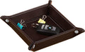 YAPISHI Valet Tray Leather Catchall Jewelry Tray Dice Box Bedside Tray Key Phone Coin Change Watches and Candy Holder Sundries Entryway Tray
