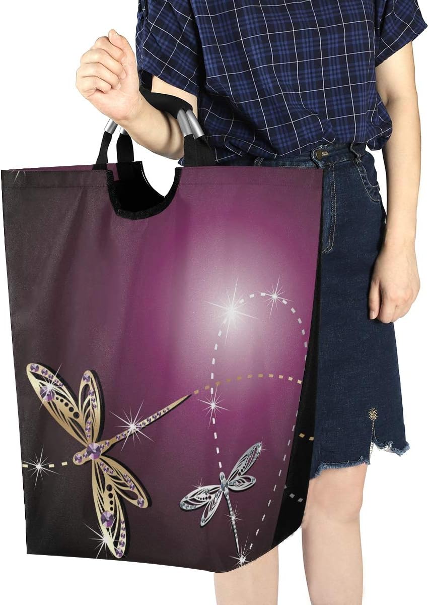 senya Dragonfly Laundry Basket Collapsible Laundry Hamper with Handle Foldable Laundry Bin