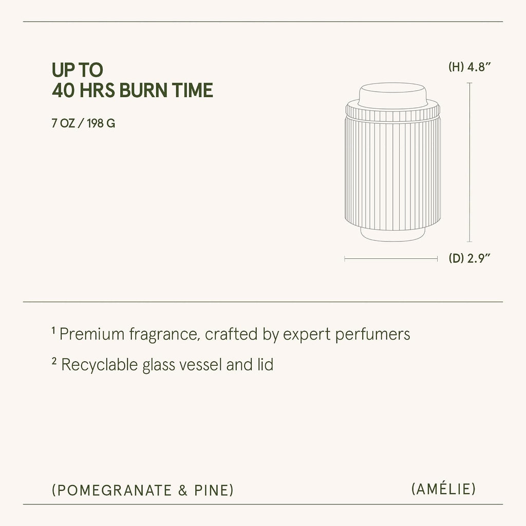 LA JOLIE MUSE Pomegranate Pine Scented Candles for Home, Natural Soy 7 oz