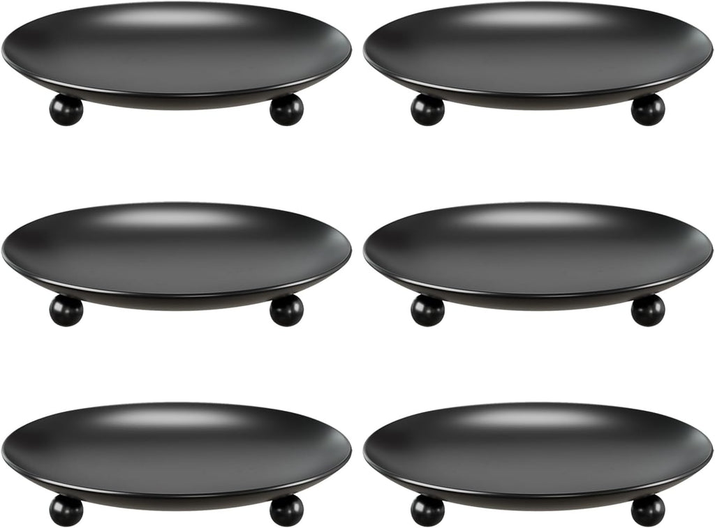 Apsways 6 Pcs Black Pillar Candle Holders for Dinner Party, Wedding
