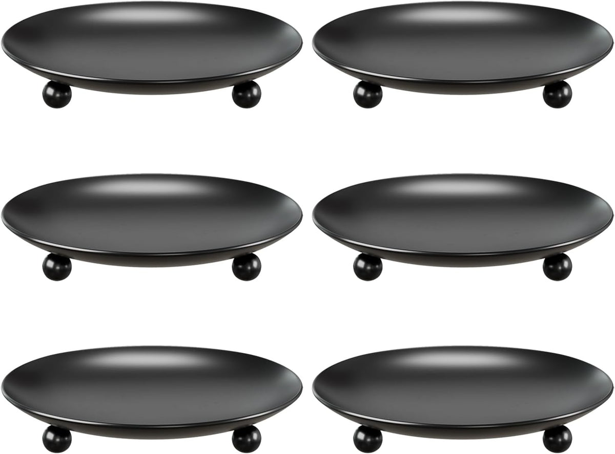 Apsways 6 Pcs Black Pillar Candle Holders for Dinner Party, Wedding