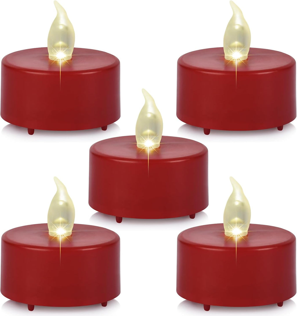 Flameless LED Tea Lights Candles 100 Pack Battery Operated Red