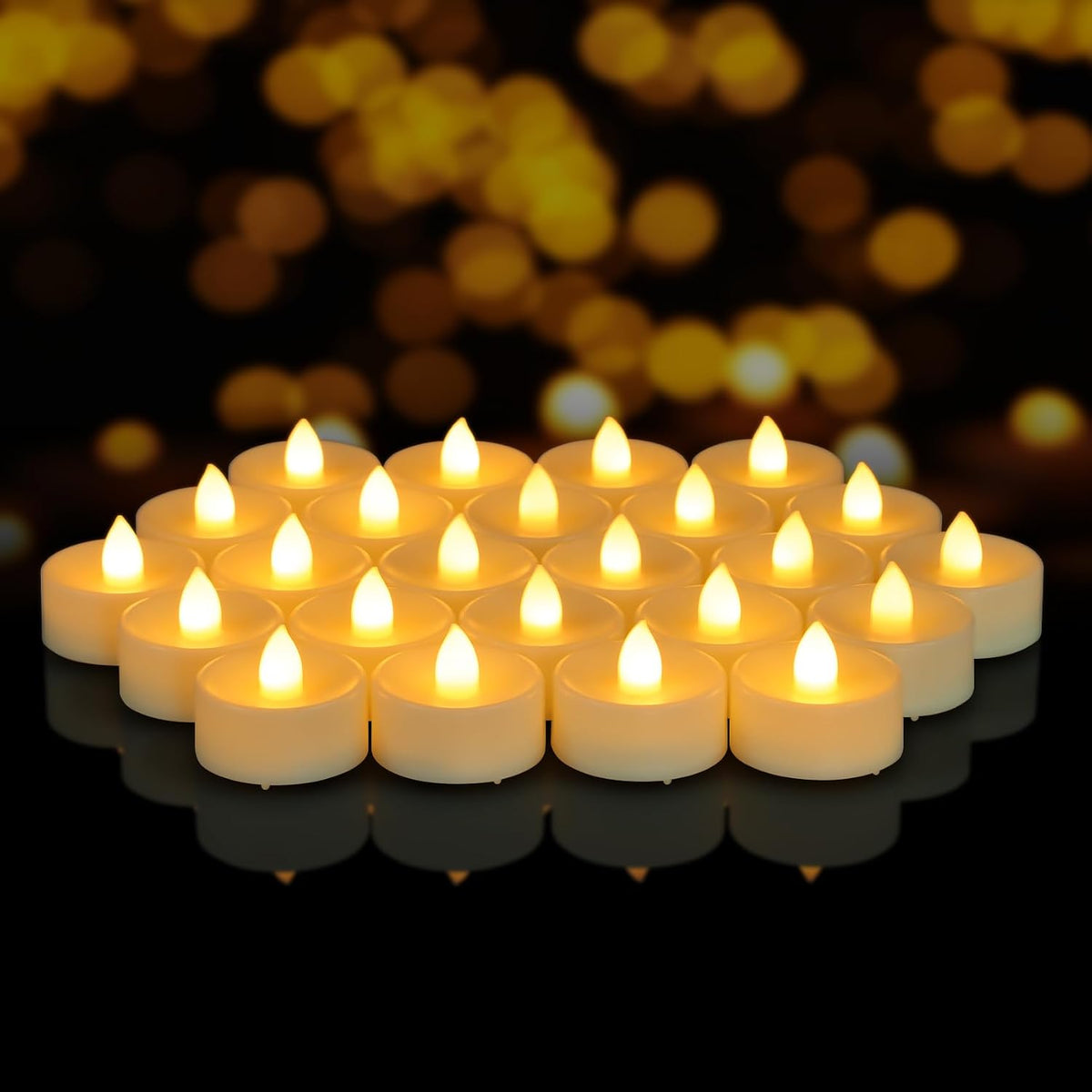 24 Pack Tea Lights Candles Battery Operated Flameless LED Tealights
