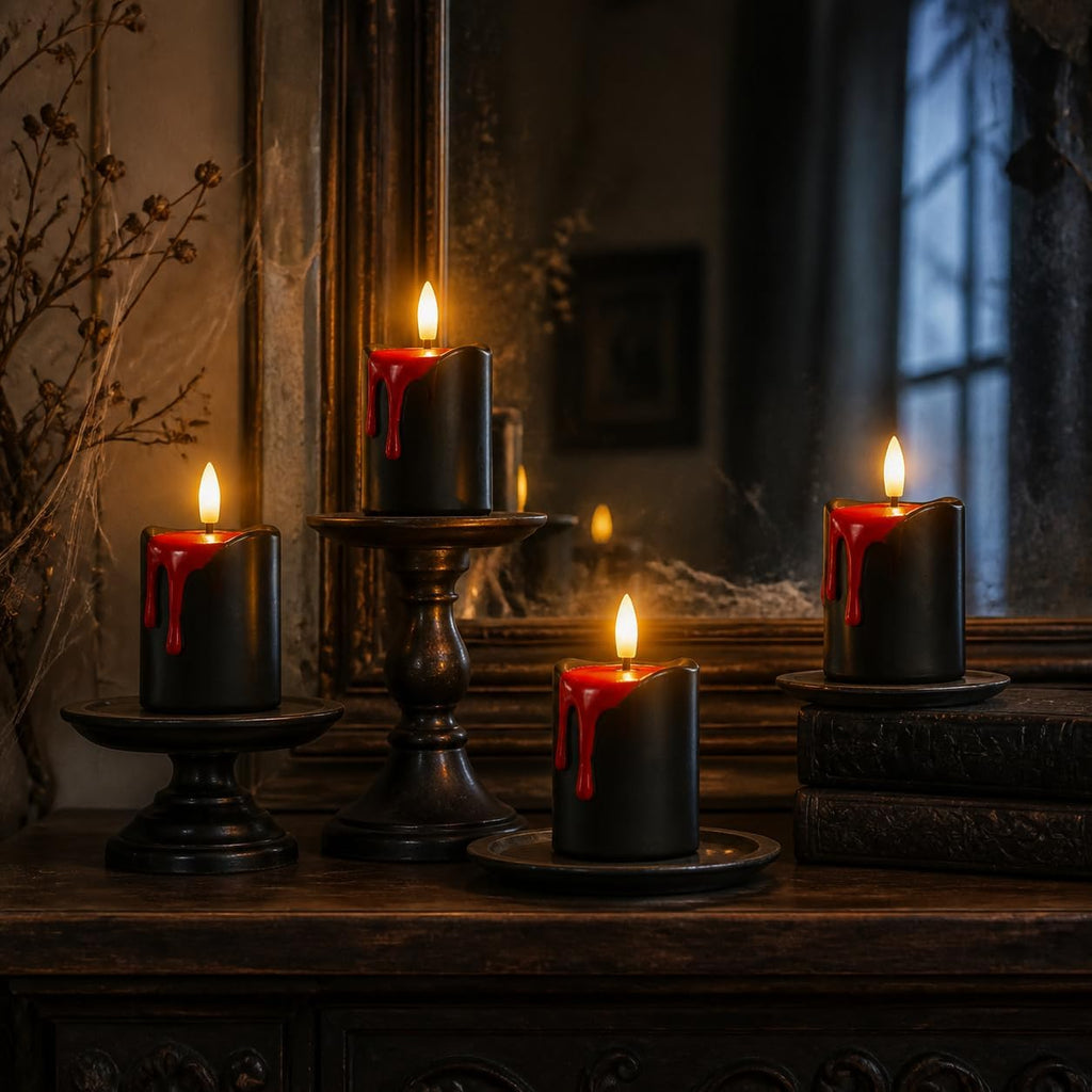 Halloween Flameless Votives Candles with Remote Timer, 2X3.35", 6 Pack