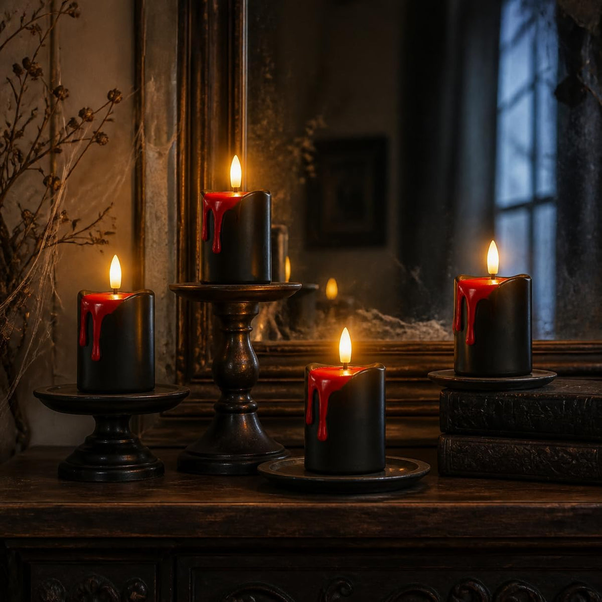 Halloween Flameless Votives Candles with Remote Timer, 2X3.35", 6 Pack