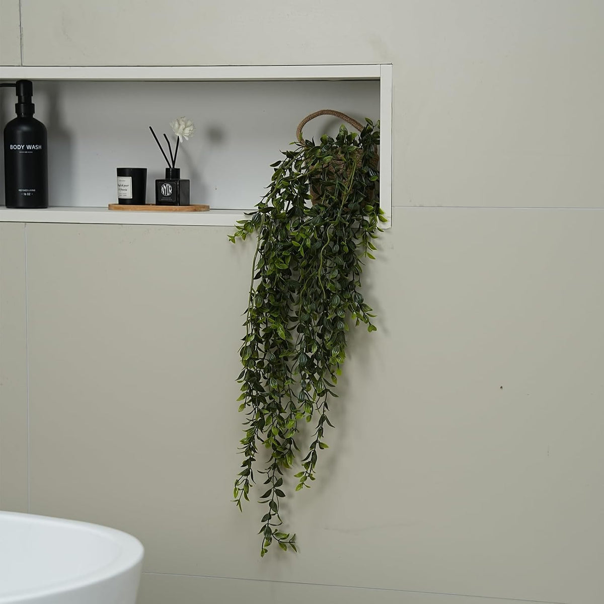 Fake Hanging Plants Potted Artificial Mandala 2PCS