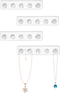 Zreal Necklace Hanger, Acrylic Necklace Holder Short with 5 Jewelry Hooks in Seashell Shape, Wall Mount Jewelry Hanger for Necklace, Bracelets, Chians (4-pack Clear)