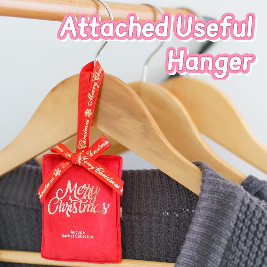 AUCUDA 4 Pack Apple Cinnamon Sachet Bags for Drawers and Closets