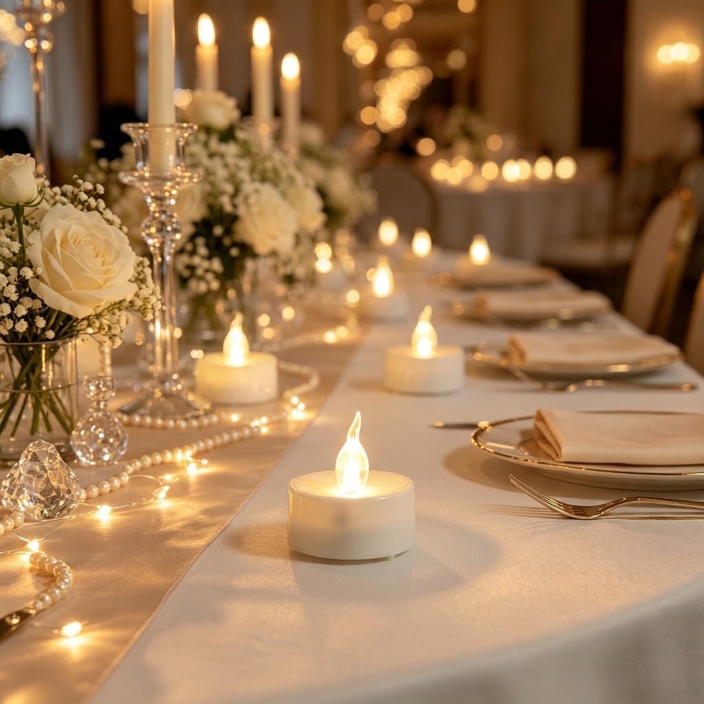 Cozeyat 12pcs Led Tea Lights with Timer Function(6Hrs On 18Hrs Off) Mini Flameless Candles Warm White Flickering Battery Operated Tealights for Christmas Wedding Halloween Party Home Decoration