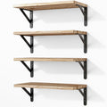 Fixwal Wall Floating Shelves for Decor (Light Brown, Set of 4, 16.5 Inch)
