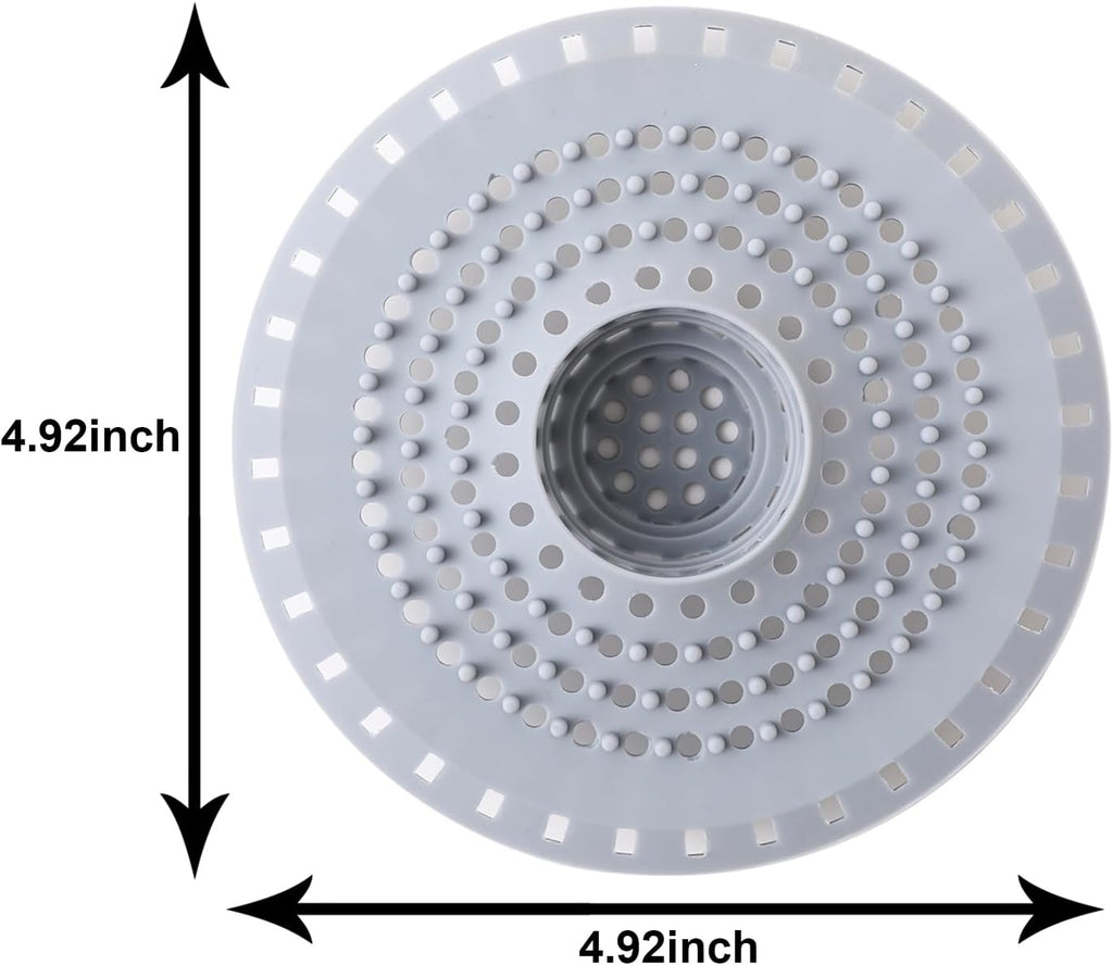 Bathtub Drain Hair Catcher, Silicone Tub Hair Catcher Drain Protector Strainer, Collapsible Shower Hair Drain Catcher Strainer for 1.48'' to 1.75'' Regular Drains, 3PCS