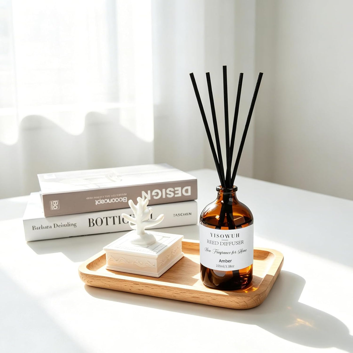 Reed Diffuser Amber 3.38oz (100ml) Air Freshener with Sticks