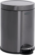 Rubbermaid Stainless Steel Round Step-On Wastebasket with Lid, 1.6-Gallon