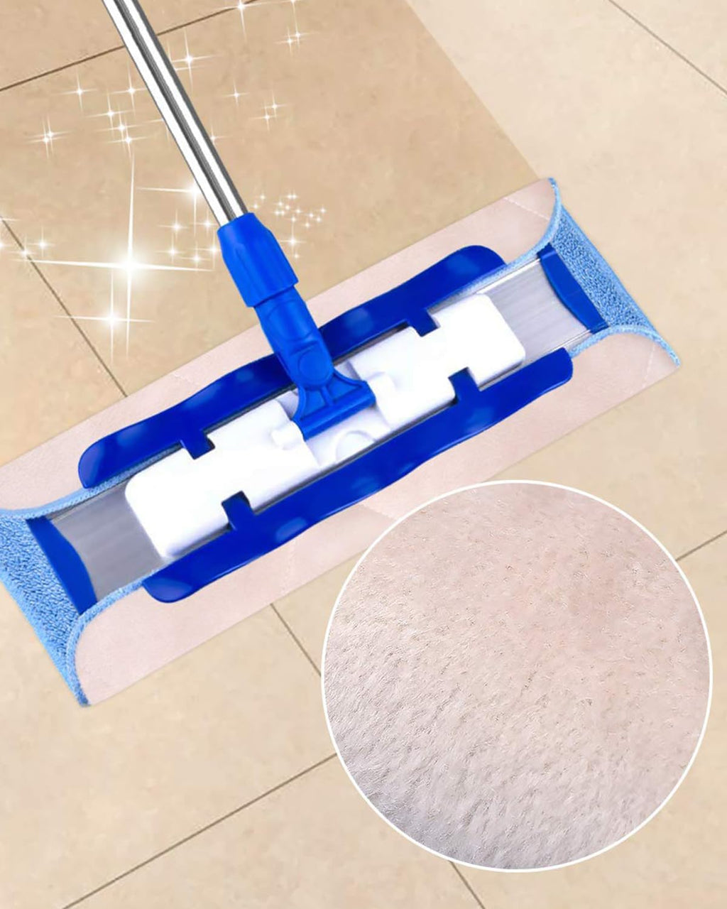 KEEPOW 5 Pack Reusable Microfiber Mop Pads Compatible with MR.SIGA Mop