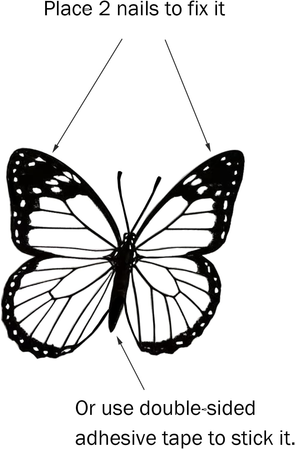 EONBES Black Metal Butterfly Wall Decor Wall Art Wall Sculpture, 3 Pieces