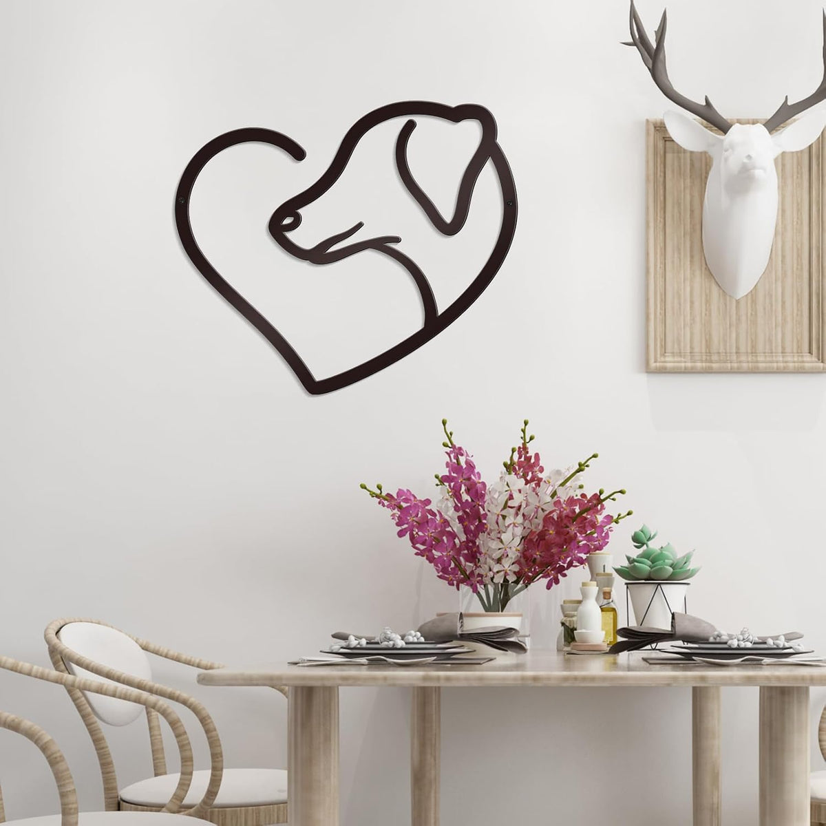 Bnesi Infinity Heart Metal Wall Art Love Signs for Home Decor Black Wall Decor Above Bed Wall Decor Minimalist Wall Art for Living Room Bedroom Bathroom Kitchen (Style C)