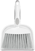 NACENA Small Dust Pan and Brush Set, Mini Broom and Dustpan Set, White&Gray