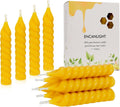 Natural Beeswax Taper Candles,5 Inch Spiral Bees Wax Tapered Candle 10 Pack