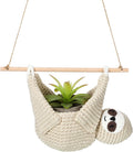 Eaasty Macrame Plant Hanger Crochet 4 Inch Sloth Hanging Planter