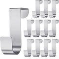 Hotop 12 Pcs Over Door Hooks for Hanging Metal Z Shaped 1 Inch, Silver