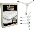 Gorilla Grip Original Mattress Slide Stopper and Gripper and Nonslip Bed Sheet Straps 4 Pack, Mattress Gripper Size Queen, Easy Trim, Sheet Straps in White, Easy Install, 2 Item Bundle
