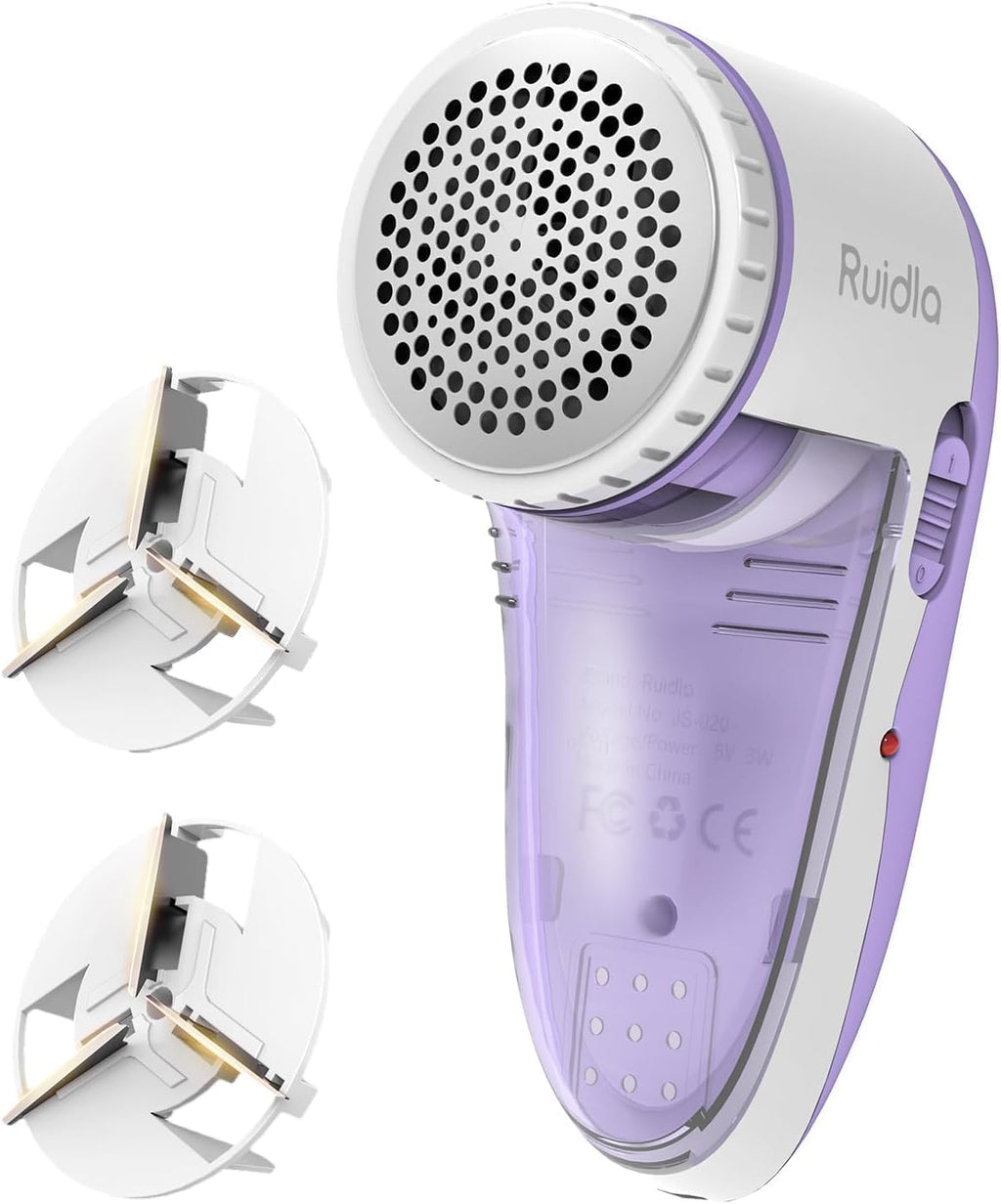 Ruidla Fabric Shaver Lint Shaver Defuzzer, Rechargeable Lint Remover