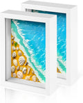 2 Pack 5x7 Small Shadow Box Frame with Glass, White