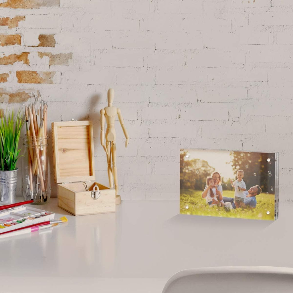 AITEE 4x6 Acrylic Picture Frames 6 Pack, Clear Picture Frames，20% Thicker