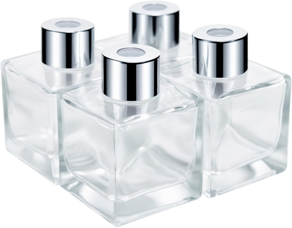 50ml Fragrance Glass Reed Diffuser Bottles Set of 4 Jars