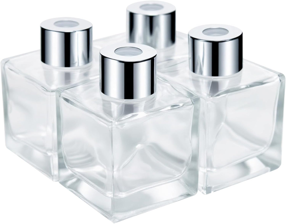 50ml Fragrance Glass Reed Diffuser Bottles Set of 4 Jars