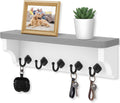 Nekon Key Holder for Wall, 11.8" W x 3.5" H x 2.8" D Wall Shelf, Gray